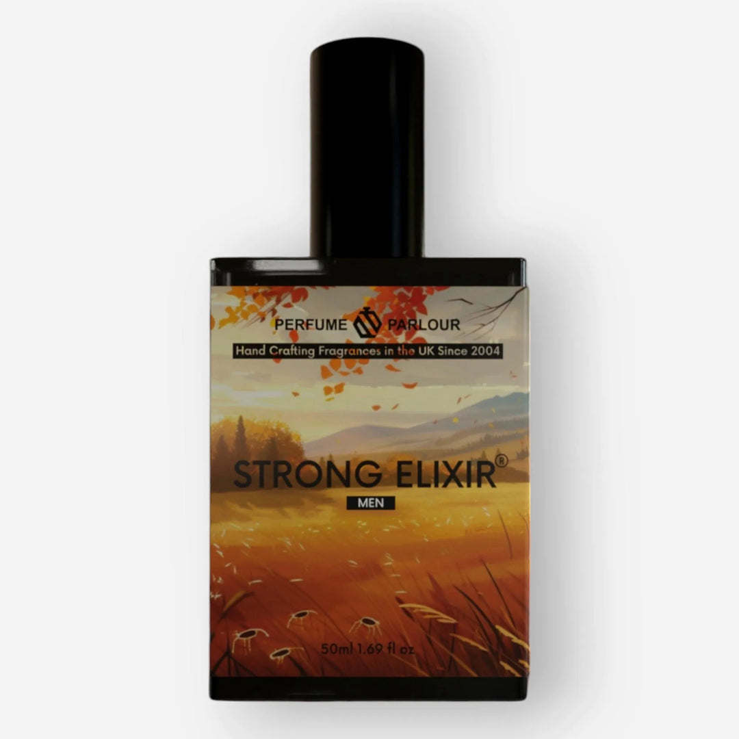 Bottle of Strong Elixir with white background