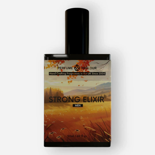 Bottle of Strong Elixir with white background